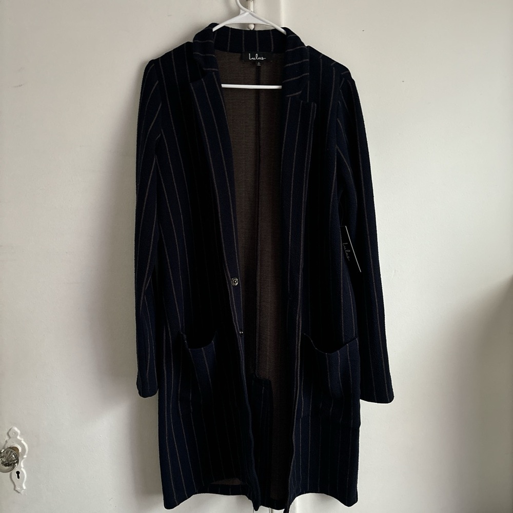 Lulus Black Pinstripe Blazer
